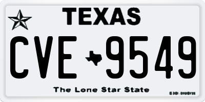 TX license plate CVE9549