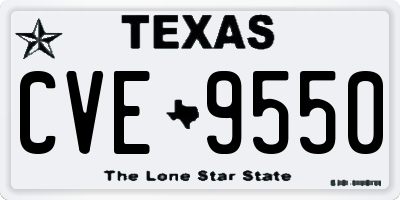 TX license plate CVE9550