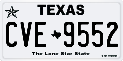 TX license plate CVE9552