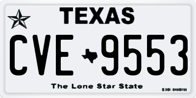 TX license plate CVE9553