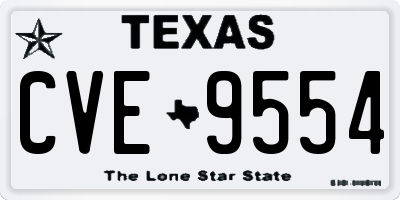 TX license plate CVE9554