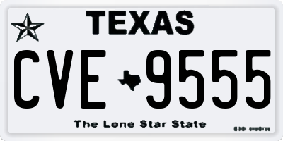 TX license plate CVE9555