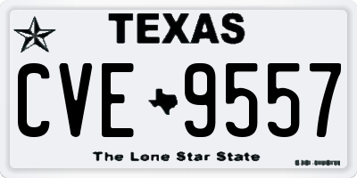 TX license plate CVE9557