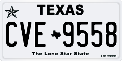 TX license plate CVE9558