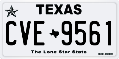 TX license plate CVE9561
