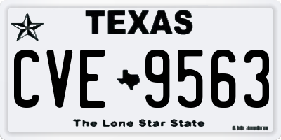 TX license plate CVE9563