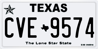 TX license plate CVE9574