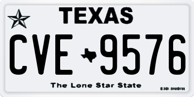 TX license plate CVE9576