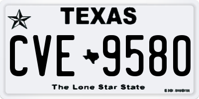 TX license plate CVE9580