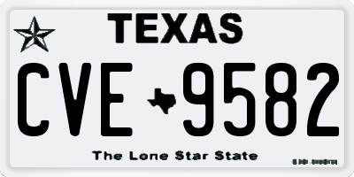 TX license plate CVE9582