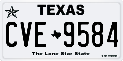 TX license plate CVE9584