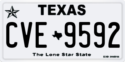 TX license plate CVE9592