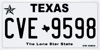 TX license plate CVE9598