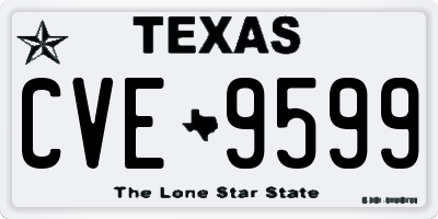 TX license plate CVE9599