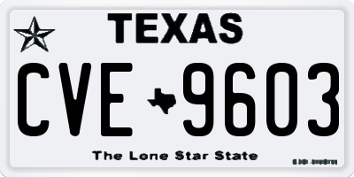 TX license plate CVE9603