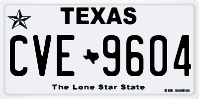 TX license plate CVE9604