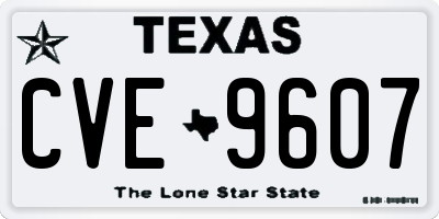 TX license plate CVE9607