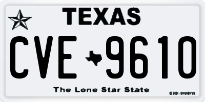 TX license plate CVE9610