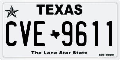 TX license plate CVE9611