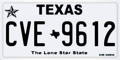 TX license plate CVE9612