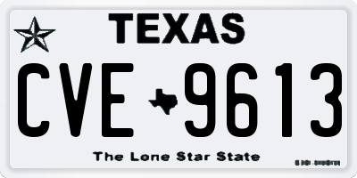 TX license plate CVE9613