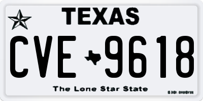 TX license plate CVE9618