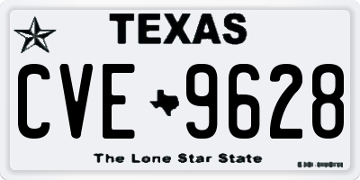 TX license plate CVE9628