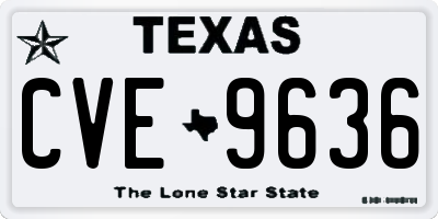 TX license plate CVE9636