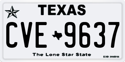TX license plate CVE9637