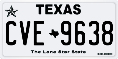 TX license plate CVE9638