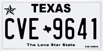 TX license plate CVE9641
