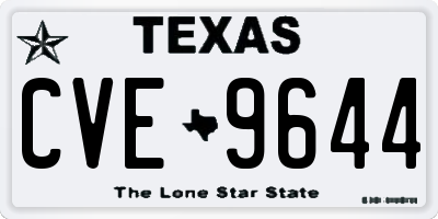 TX license plate CVE9644