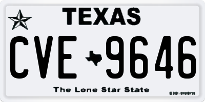 TX license plate CVE9646