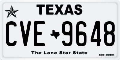 TX license plate CVE9648
