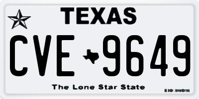 TX license plate CVE9649