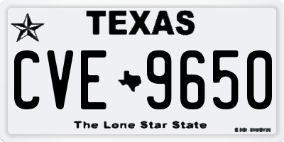TX license plate CVE9650