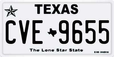 TX license plate CVE9655