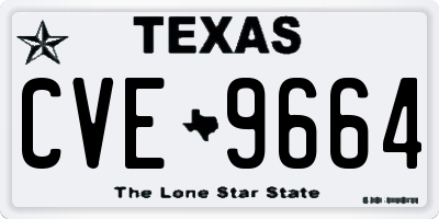 TX license plate CVE9664