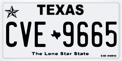 TX license plate CVE9665