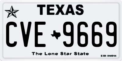 TX license plate CVE9669