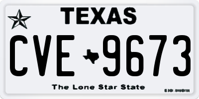 TX license plate CVE9673
