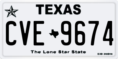 TX license plate CVE9674
