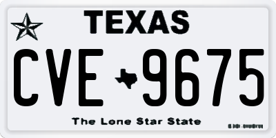 TX license plate CVE9675