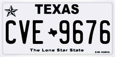 TX license plate CVE9676