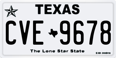 TX license plate CVE9678
