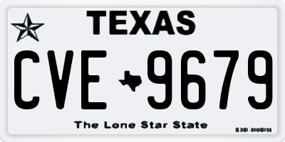 TX license plate CVE9679