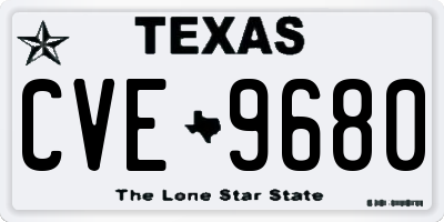 TX license plate CVE9680