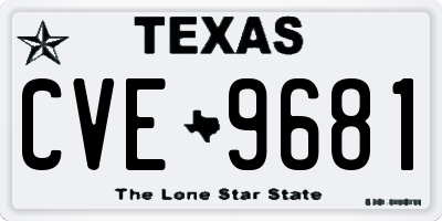 TX license plate CVE9681
