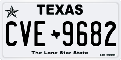 TX license plate CVE9682