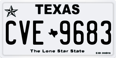 TX license plate CVE9683